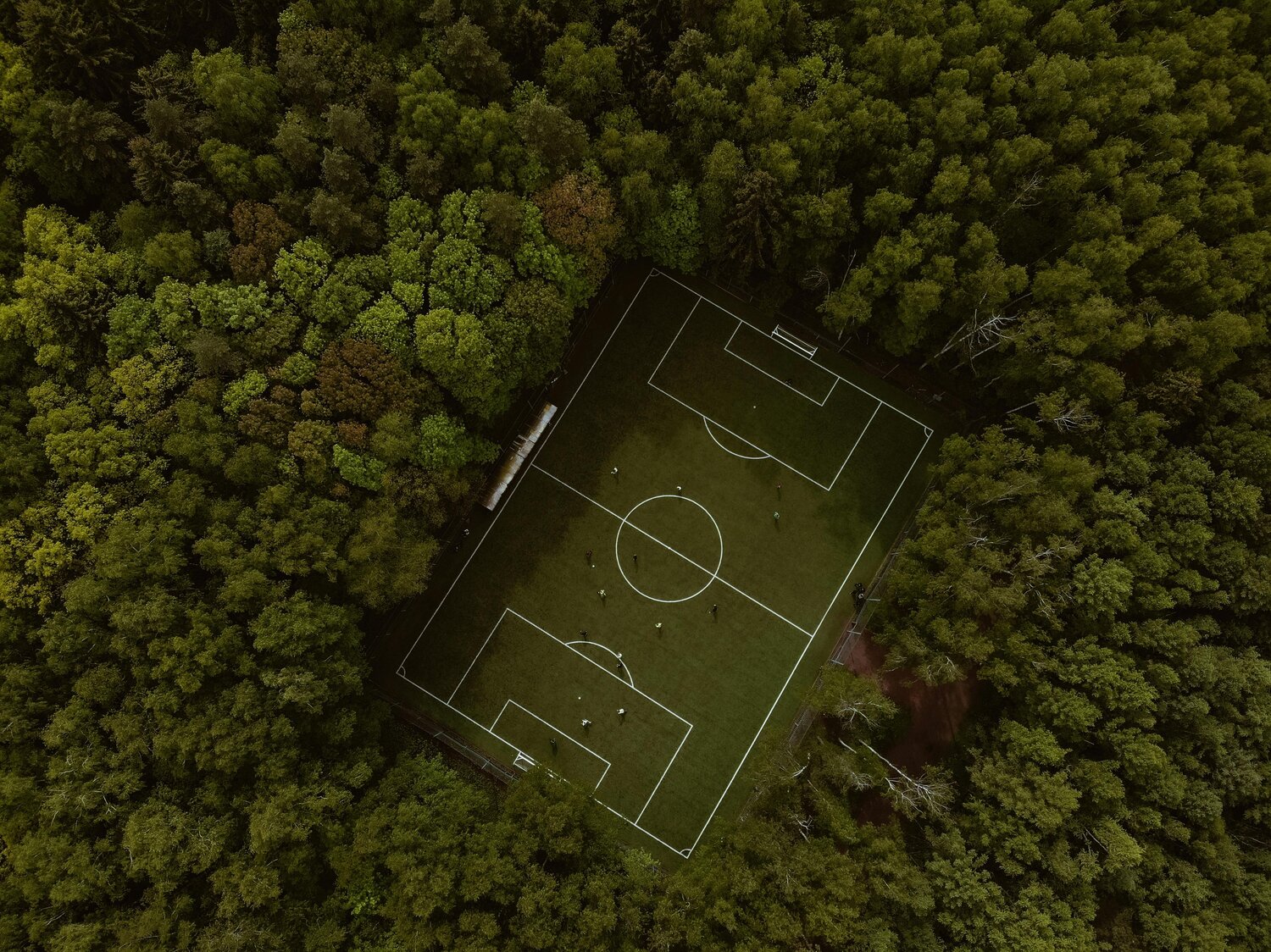 Aerial football & forest